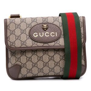 Gucci Small Gg Supreme Web Neo Vintage Double Flap Messenger Bag